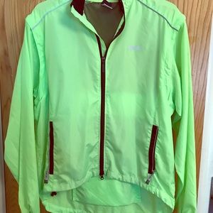 Canari bike jacket. High visibility green.